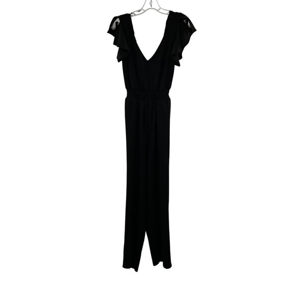 Emerald Sundae Pants - Emerald Sundae Women's Jumpsuit Straight Leg Cut Out Back Black Size Medium